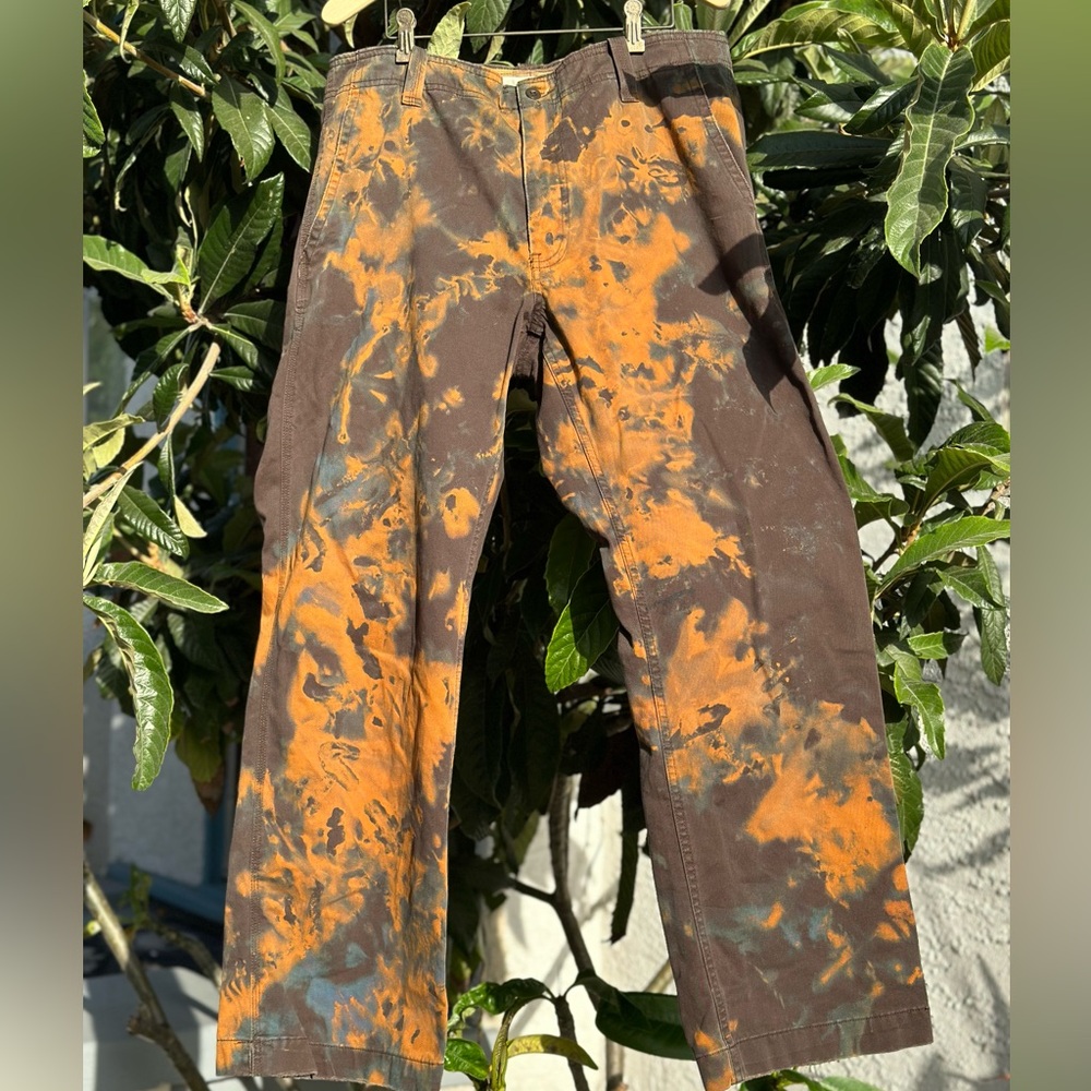 Reverse tie dye gap pants